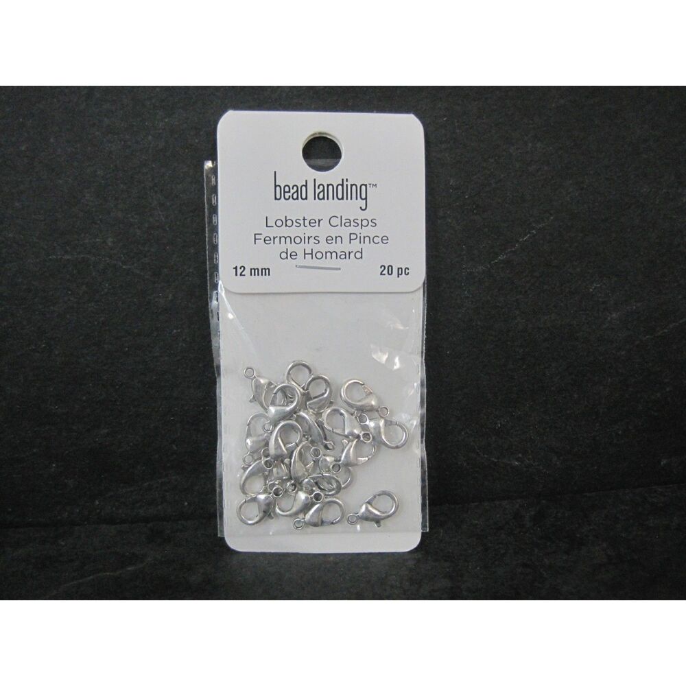 12mm Lobster Claw Clasps Silver 20 Pc